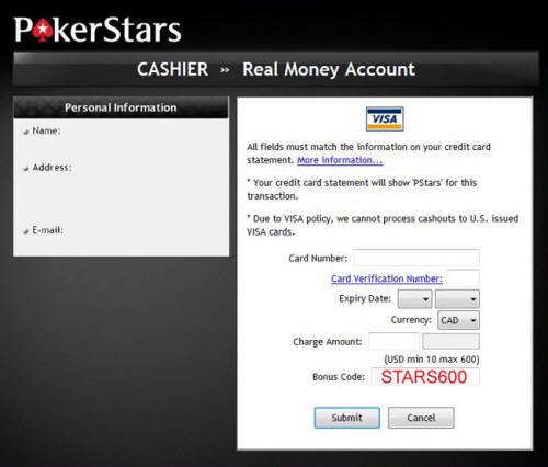 PokerStars Bonus Code Canada